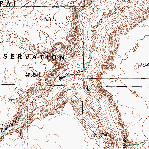 Topographic Map of Little Coyote Canyon, AZ