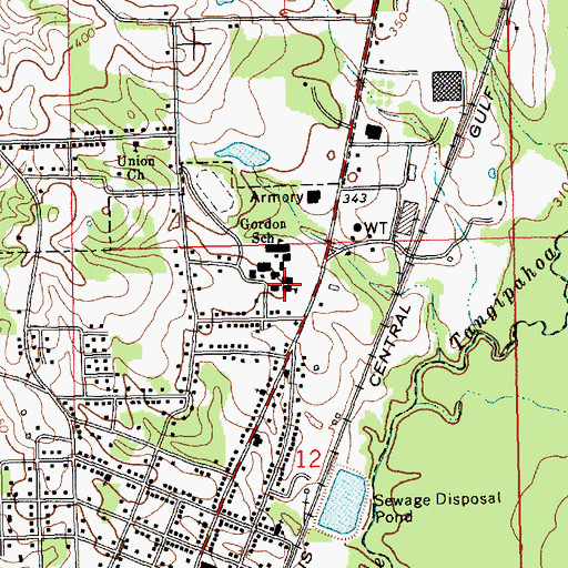 Topographic Map of South Pike Junior High School, MS