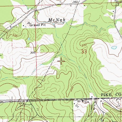Topographic Map of Rhodus Cemetery, MS