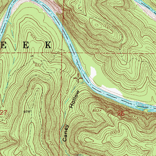 Topographic Map of Caney Hollow, AR