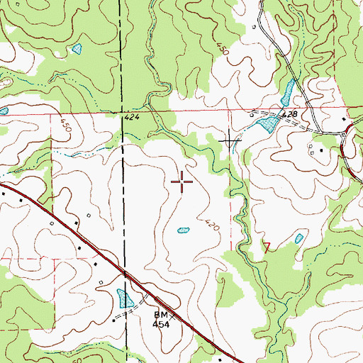 Topographic Map of Turner Cemetery, MS