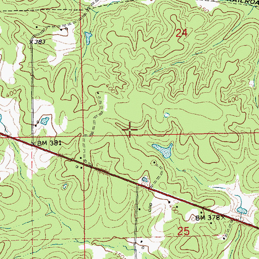 Topographic Map of Warner Cemetery, MS