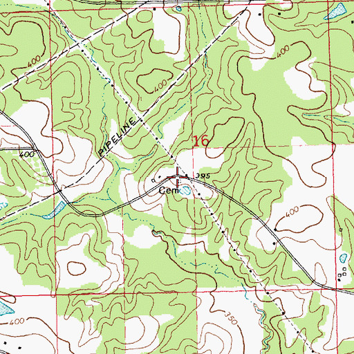Topographic Map of Coney Cemetery, MS
