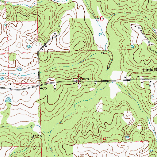 Topographic Map of Gibson Cemetery, MS