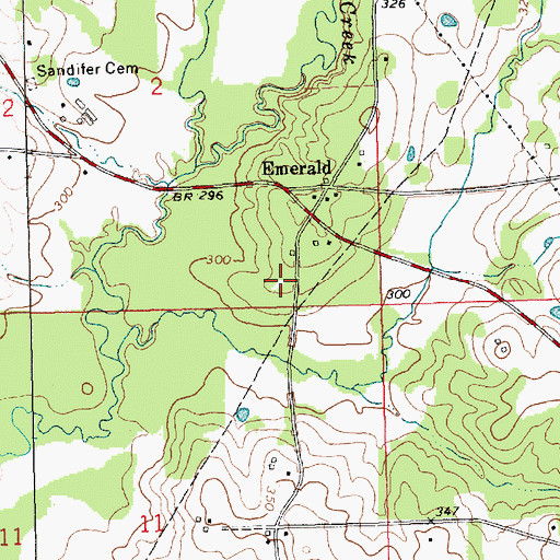 Topographic Map of Sandifer Cemetery, MS