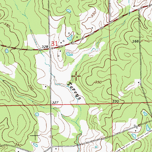 Topographic Map of Guy Cemetery, MS