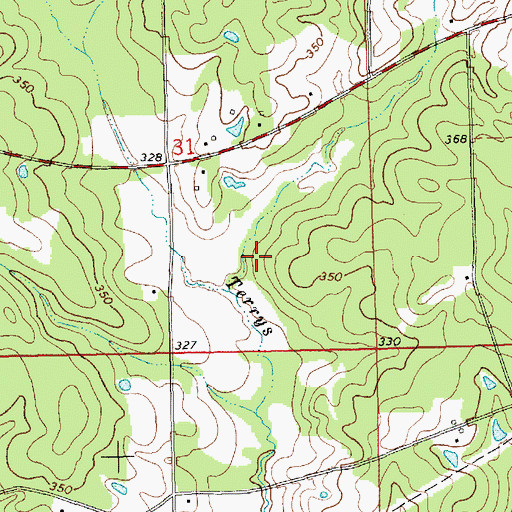 Topographic Map of Guy Cemetery, MS