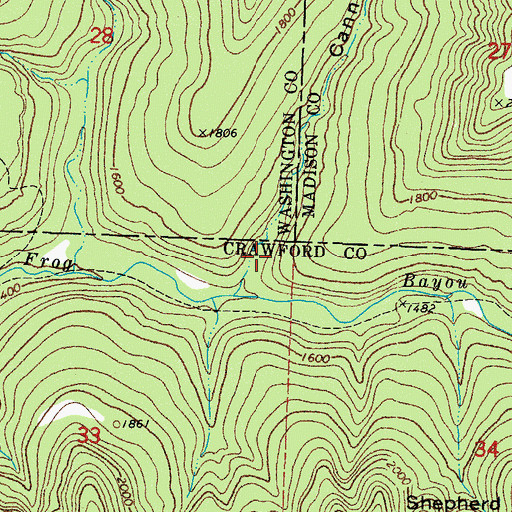 Topographic Map of Canner Hollow, AR