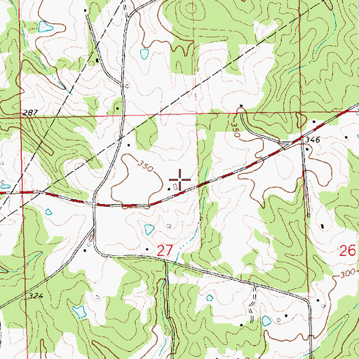 Topographic Map of Simmons Cemetery, MS