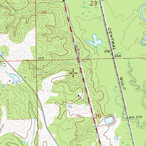 Topographic Map of Wolverton Cemetery, MS