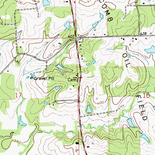 Topographic Map of Powell Cemetery, MS