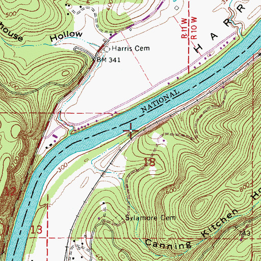 Topographic Map of Canning Kitchen Hollow, AR