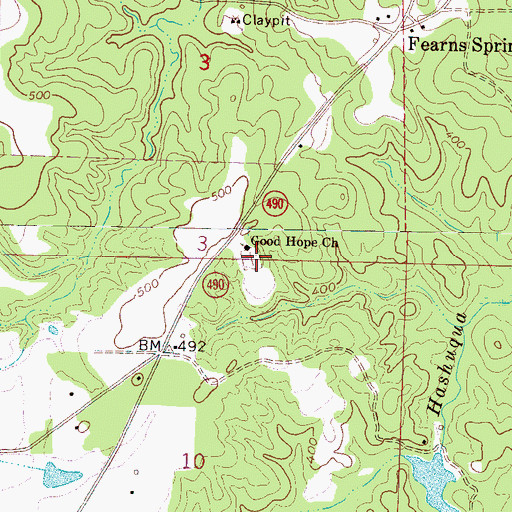 Topographic Map of Good Hope Cemetery, MS