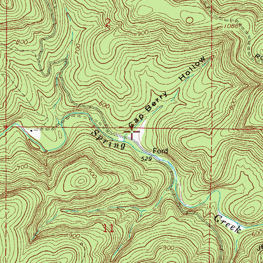Topographic Map of Cap Berry Hollow, AR