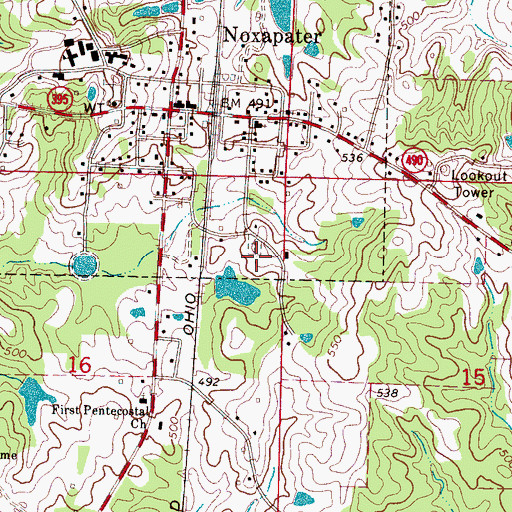Topographic Map of Methodist Cemetery, MS