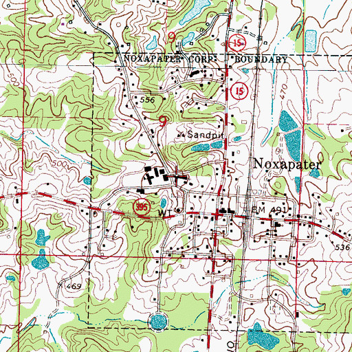 Topographic Map of Noxapater Methodist Church, MS