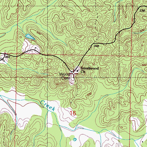 Topographic Map of Smallwood Cemetery, MS