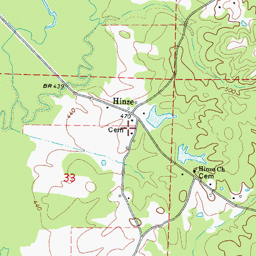 Topographic Map of Vowell Cemetery, MS
