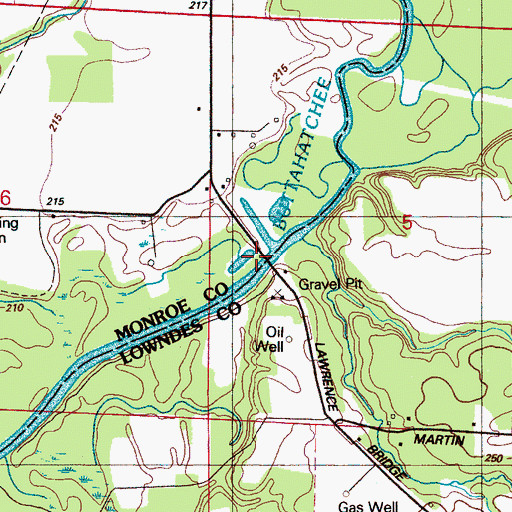 Topographic Map of Gallagher Ferry (historical), MS