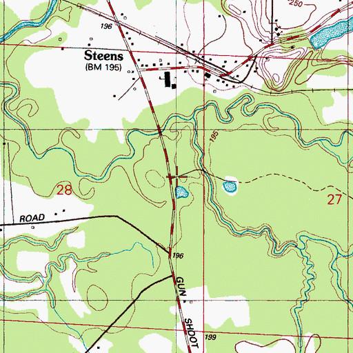 Topographic Map of Jamison Water Mill (historical), MS
