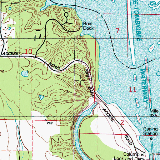 Topographic Map of Plymouth Cemetery, MS