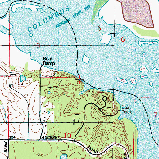 Topographic Map of Red Bluff, MS