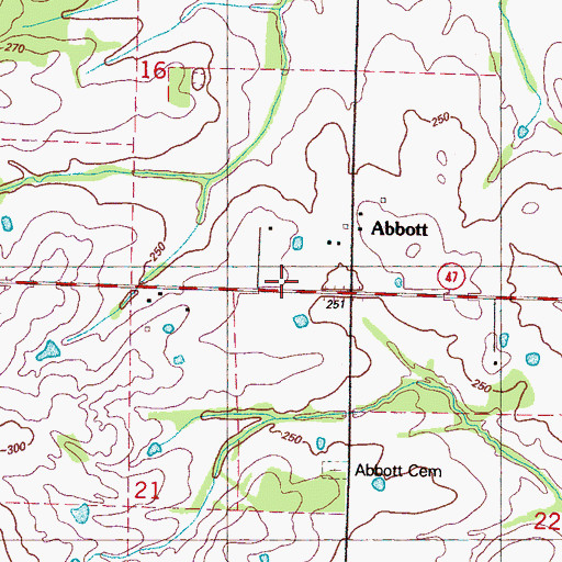 Topographic Map of Abbott Christian Church (historical), MS