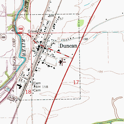 Topographic Map of Brooks Elementary School, MS