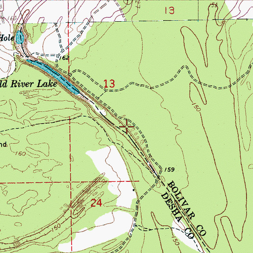 Topographic Map of Carsons Landing, MS