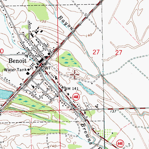 Topographic Map of Egypt Ridge, MS