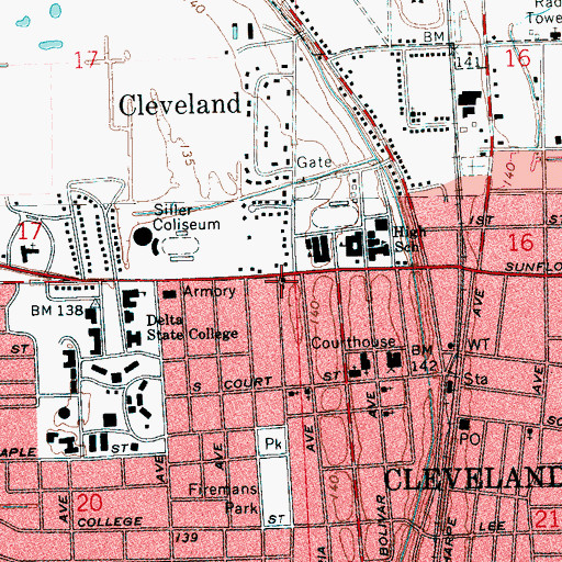 Topographic Map of First Independent Methodist Church, MS