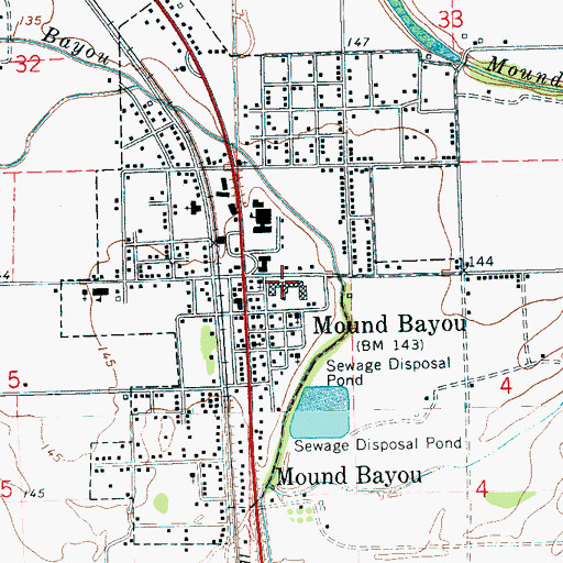Topographic Map of Montgomery Elementary School, MS