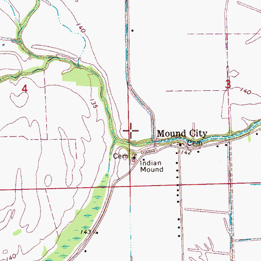 Topographic Map of Sugar Hill Plantation (historical), MS