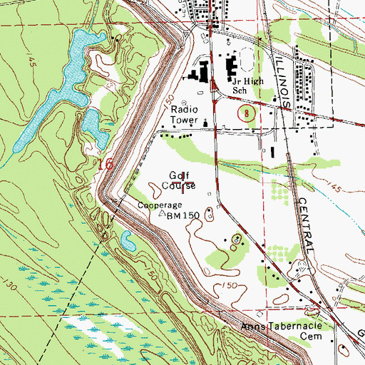 Topographic Map of Walter Sillers Memorial Park, MS