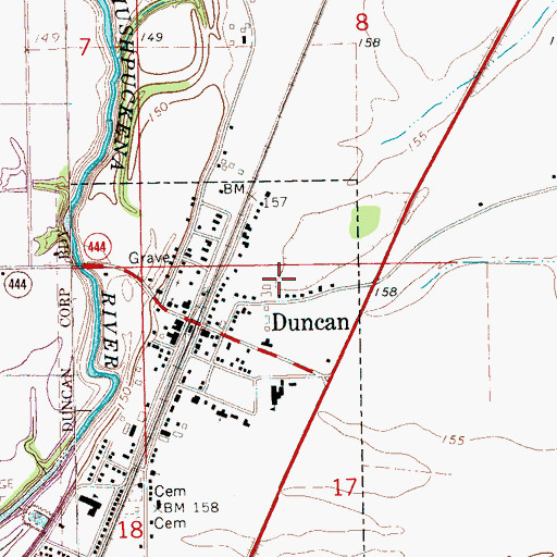 Topographic Map of Wildwood Plantation (historical), MS