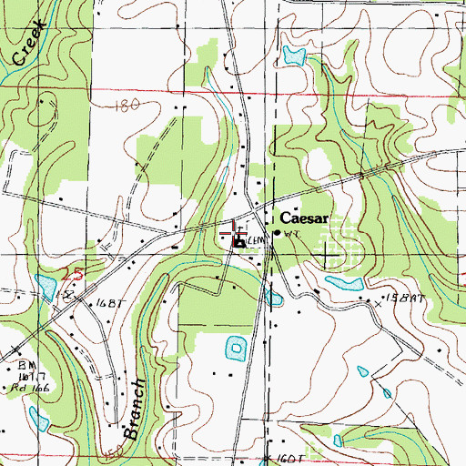 Topographic Map of Caesar Church, MS
