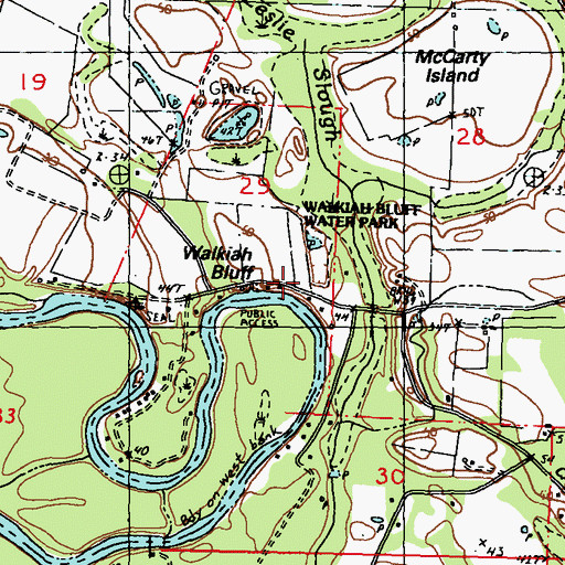 Topographic Map of Leslies Landing, MS