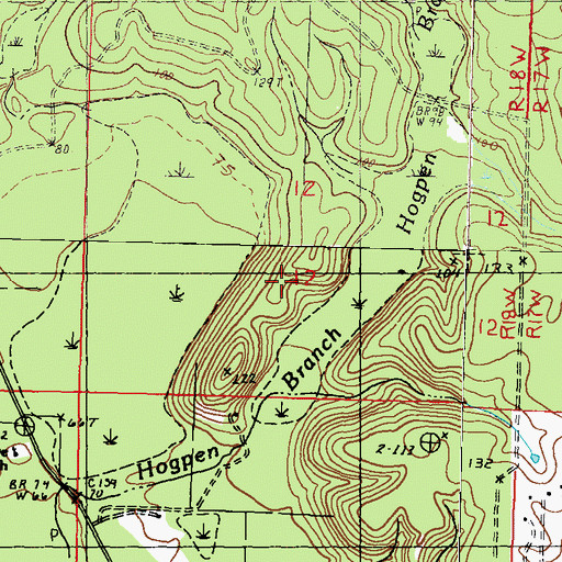 Topographic Map of Pea Ridge, MS