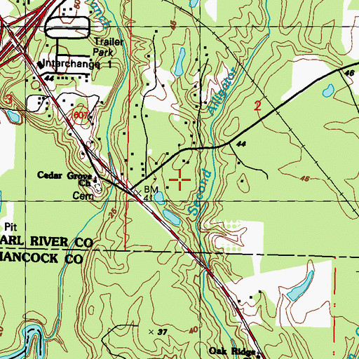 Topographic Map of Proctor Plantation (historical), MS