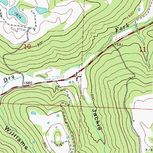 Topographic Map of Carroll Anderson Hollow, AR