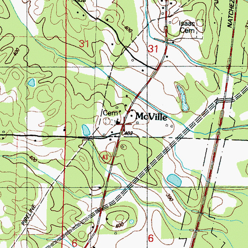 Topographic Map of Yockanookany Baptist Church, MS