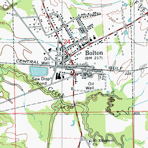 Topographic Map of Asbury Methodist Church, MS