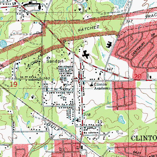 Topographic Map of Berean Bible Church, MS