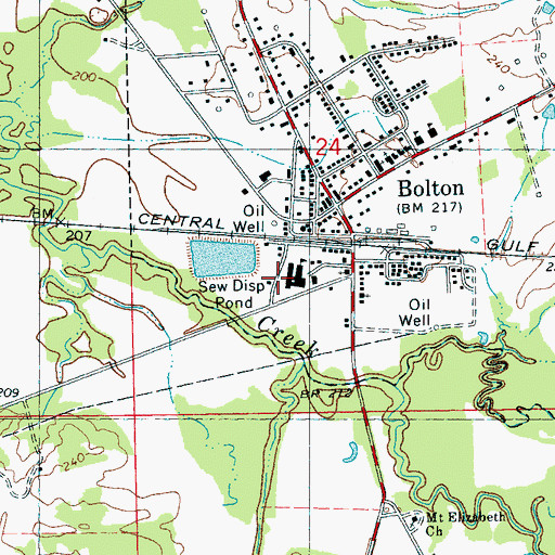 Topographic Map of Bolton Attendance Center, MS