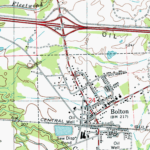 Topographic Map of Bolton Baptist Church, MS