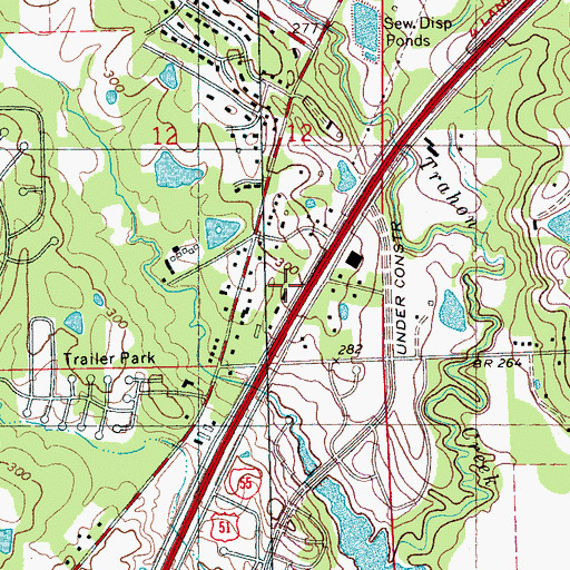Topographic Map of Byram United Methodist Church, MS