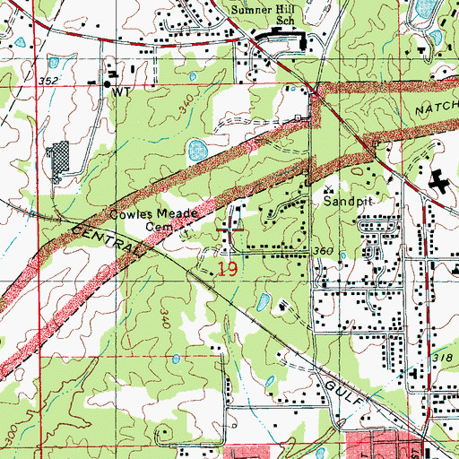 Topographic Map of Church of God in Christ, MS