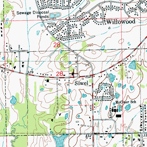 Topographic Map of Fellowship Baptist Church, MS