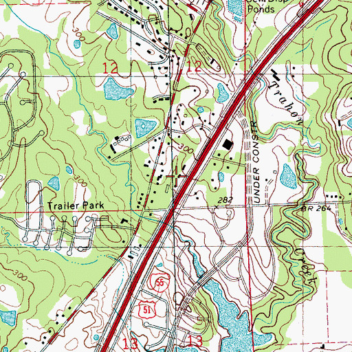 Topographic Map of First Baptist Church, MS