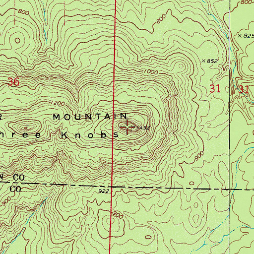 Topographic Map of Carter Mountain, AR